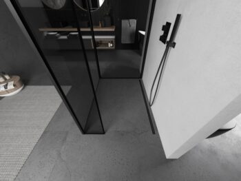 MEXEN/S - Kioto Sprchová zástena WALK-IN 120 x 70 x 40, čierny vzor, čierna 800-120-070-221-70-70-040