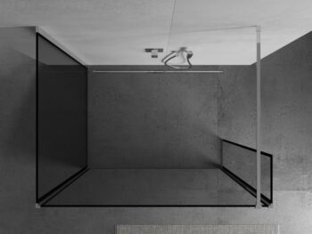 MEXEN/S - Kioto Sprchová zástena WALK-IN 120 x 80 x 30, čierny vzor, chróm 800-120-080-221-01-70-030