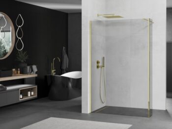 MEXEN/S - Kioto Sprchová zástena WALK-IN 125 x 40, transparent, zlatá 800-125-212-50-00-040