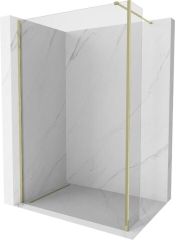 MEXEN/S - Kioto Sprchová zástena WALK-IN 125 x 40, transparent, zlatá 800-125-212-50-00-040