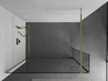 MEXEN/S - Kioto Sprchová zástena WALK-IN 125 x 40, transparent, zlatá 800-125-212-50-00-040