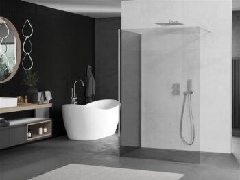 MEXEN/S - Kioto Sprchová zástena WALK-IN 125 x 90, transparent, chróm 800-125-212-01-00-090