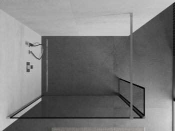 MEXEN/S - Kioto Sprchová zástena WALK-IN 90 x 30, čierny vzor, chróm 800-090-212-01-70-030
