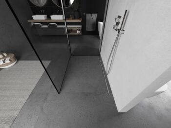 MEXEN/S - Kioto Sprchová zástena WALK-IN 90 x 70, čierny vzor, chróm 800-090-212-01-70-070