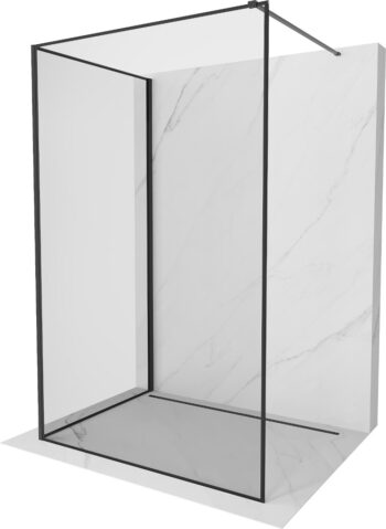 MEXEN/S - Kioto Sprchová zástena WALK-IN 90 x 70, čierny vzor, čierna 800-090-212-70-70-070