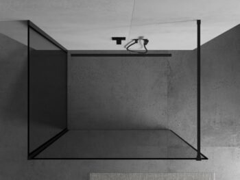MEXEN/S - Kioto Sprchová zástena WALK-IN 90 x 70, čierny vzor, čierna 800-090-212-70-70-070
