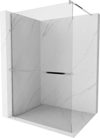 MEXEN/S - Kioto+ Sprchová zástena WALK-IN s poličkou a držiakom uterákov 75 x 200, transparent, chróm 800-075-121-01-00