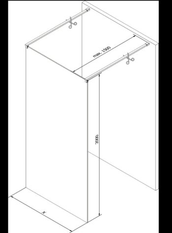 MEXEN/S - Kioto Sprchová zástena WALK-IN voľne stojaca 110 x 200, prúžky 8 mm, biela 800-110-002-20-09