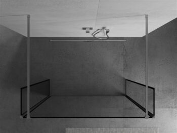 MEXEN/S - Kioto Sprchová zástena WALK-IN voľne stojaca 90 x 30 x 30, čierny vzor, chróm 800-090-030-222-01-70-030