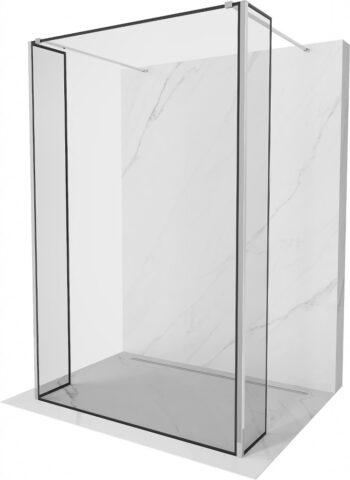 MEXEN/S - Kioto Sprchová zástena WALK-IN voľne stojaca 90 x 30 x 30, čierny vzor, chróm 800-090-030-222-01-70-030