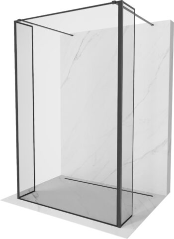 MEXEN/S - Kioto Sprchová zástena WALK-IN voľne stojaca 90 x 30 x 30, čierny vzor, čierna 800-090-030-222-70-70-030
