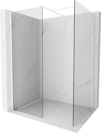 MEXEN/S - Kioto Sprchová zástena Walk-in 110 x 100, transparent, biela 800-110-202-20-00-100