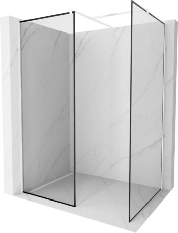 MEXEN/S - Kioto Sprchová zástena Walk-in 110 x 110, čierny vzor, biela 800-110-202-20-70-110