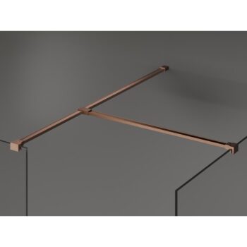 MEXEN/S - Kioto Sprchová zástena Walk-in 110 x 110, čierny vzor, meď kartáčovaná 800-110-202-65-70-110