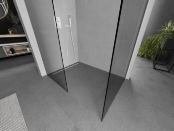 MEXEN/S - Kioto Sprchová zástena Walk-in 110 x 90, transparent, biela 800-110-202-20-00-090
