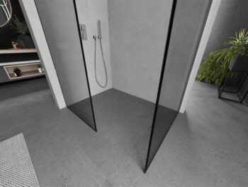 MEXEN/S - Kioto Sprchová zástena Walk-in 70 x 70, čierny vzor, chróm 800-070-202-01-70-070