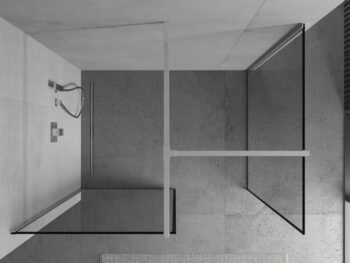 MEXEN/S - Kioto Sprchová zástena Walk-in 70 x 70, čierny vzor, chróm 800-070-202-01-70-070