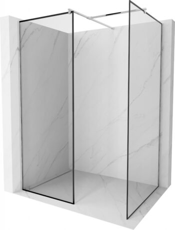 MEXEN/S - Kioto Sprchová zástena Walk-in 70 x 70, čierny vzor, chróm 800-070-202-01-70-070