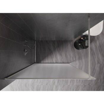 MEXEN/S - Kioto-XF Sprchová zástena WALK-IN s rámom 110 x 202, dekor 10 mm, nikel kartáčovaný 800-110-104-97-30-X