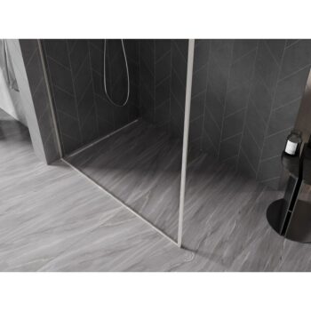 MEXEN/S - Kyoto-F L Sprchová zástena WALK-IN s rámom 55 x 202, transparent 8 mm, nikel kartáčovaný 800-055-174-97-00
