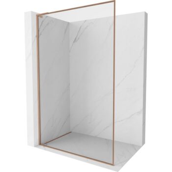MEXEN/S - Kyoto-F L Sprchová zástena WALK-IN s rámom 65 x 202, transparent 8 mm, meď kartáčovaná 800-065-174-65-00
