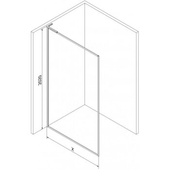 MEXEN/S - Kyoto-F L Sprchová zástena WALK-IN s rámom 70 x 202, transparent 8 mm, čierna 800-070-174-70-00