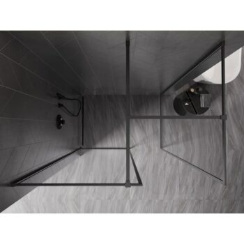 MEXEN/S - Kyoto-F Sprchová zástena WALK-IN s rámom 100 x 75, transparent 8 mm, grafit kartáčovaná 800-100-202-04-66-075