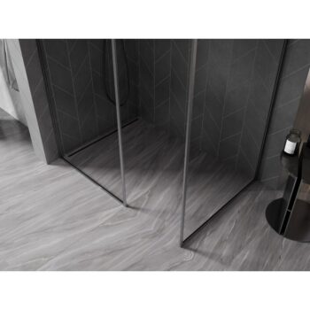 MEXEN/S - Kyoto-F Sprchová zástena WALK-IN s rámom 100 x 90, transparent 8 mm, grafit kartáčovaná 800-100-202-04-66-090
