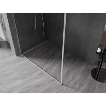 MEXEN/S - Kyoto-F Sprchová zástena WALK-IN s rámom 55 x 202, transparent 8 mm, nikel kartáčovaný 800-055-104-97-00