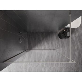 MEXEN/S - Kyoto-F Sprchová zástena WALK-IN s rámom 55 x 202, transparent 8 mm, nikel kartáčovaný 800-055-104-97-00
