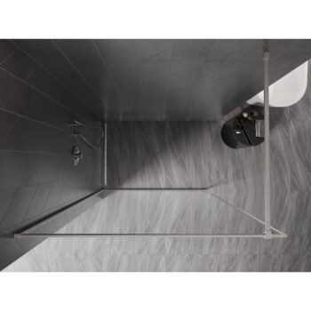 MEXEN/S - Kyoto-F Sprchová zástena WALK-IN s rámom 65 x 202, transparent 8 mm, nikel kartáčovaný 800-065-104-97-00