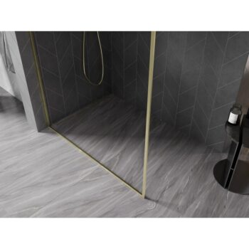 MEXEN/S - Kyoto-F Sprchová zástena WALK-IN s rámom 65 x 202, transparent 8 mm, zlato kefovaná 800-065-104-55-00