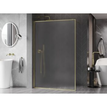 MEXEN/S - Kyoto-F Sprchová zástena WALK-IN s rámom 70 x 202, dekor 8 mm, zlato kefovaná 800-070-104-55-30