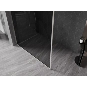 MEXEN/S - Kyoto-F Sprchová zástena WALK-IN s rámom 70 x 202, grafit 8 mm, nikel kartáčovaný 800-070-104-97-40