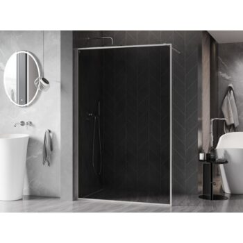 MEXEN/S - Kyoto-F Sprchová zástena WALK-IN s rámom 70 x 202, grafit 8 mm, nikel kartáčovaný 800-070-104-97-40