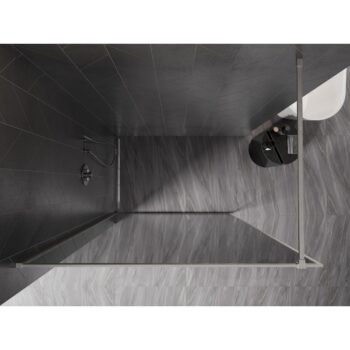 MEXEN/S - Kyoto-F Sprchová zástena WALK-IN s rámom 70 x 202, grafit 8 mm, nikel kartáčovaný 800-070-104-97-40