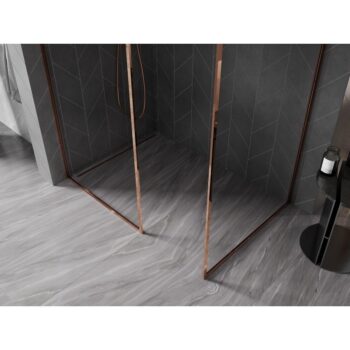 MEXEN/S - Kyoto-F Sprchová zástena WALK-IN s rámom 80 x 75, transparent 8 mm, ružové zlato 800-080-202-04-60-075