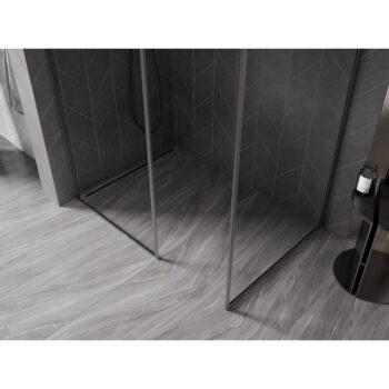 MEXEN/S - Kyoto-F Sprchová zástena WALK-IN s rámom 80 x 80, transparent 8 mm, grafit metal 800-080-202-04-95-080