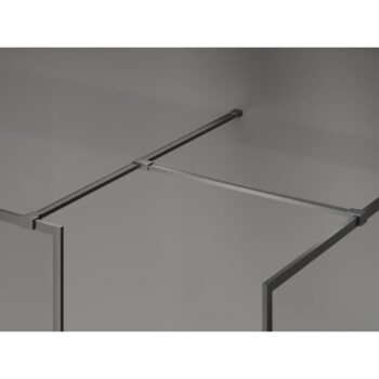 MEXEN/S - Kyoto-F Sprchová zástena WALK-IN s rámom 90 x 80, transparent 8 mm, grafit kartáčovaná 800-090-202-04-66-080