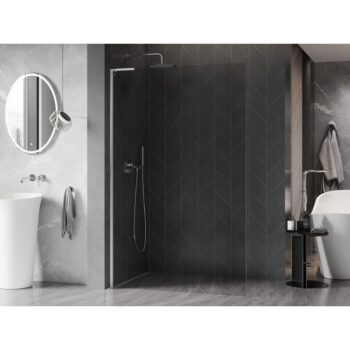 MEXEN/S - Kyoto-X L Sprchová zástena WALK-IN 50 x 200, transparent 10 mm, nikel kartáčovaný 800-050-107-97-00-X