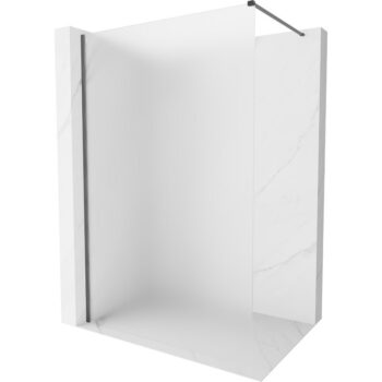 MEXEN/S - Kyoto-X Sprchová zástena WALK-IN 120 x 200, dekor 10 mm, grafit kartáčovaná 800-120-101-66-30-X
