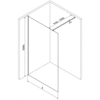 MEXEN/S - Kyoto-X Sprchová zástena WALK-IN 120 x 200, grafit 10 mm, grafit kartáčovaná 800-120-101-66-40-X