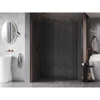 MEXEN/S - Kyoto-X Sprchová zástena WALK-IN 70 x 70, transparent 10 mm, ružové zlato 800-070-202-60-00-070-X
