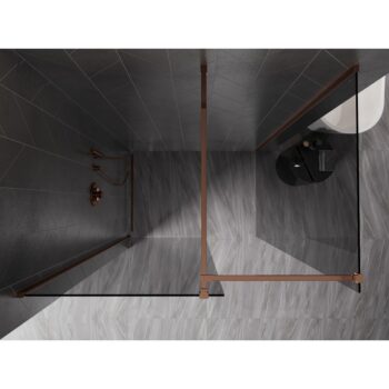 MEXEN/S - Kyoto-X Sprchová zástena WALK-IN 80 x 70, transparent 10 mm, ružové zlato 800-080-202-60-00-070-X