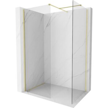 MEXEN/S - Kyoto-X Sprchová zástena WALK-IN 80 x 70, transparent 10 mm, zlato kefovaná 800-080-202-55-00-070-X