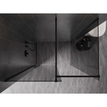 MEXEN/S - Kyoto-X Sprchová zástena WALK-IN 80 x 80, transparent 10 mm, čierna 800-080-202-70-00-080-X