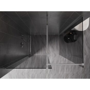 MEXEN/S - Kyoto-X Sprchová zástena WALK-IN 90 x 80, transparent 10 mm, chróm 800-090-202-01-00-080-X