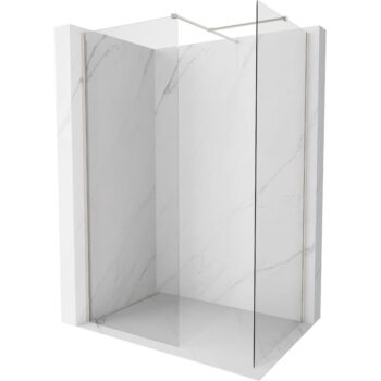 MEXEN/S - Kyoto-X Sprchová zástena WALK-IN 90 x 80, transparent 10 mm, nikel kartáčovaný 800-090-202-97-00-080-X