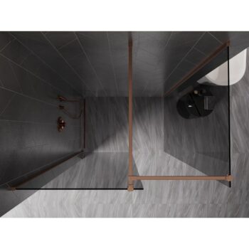 MEXEN/S - Kyoto-X Sprchová zástena WALK-IN 90 x 90, transparent 10 mm, meď kartáčovaná 800-090-202-65-00-090-X