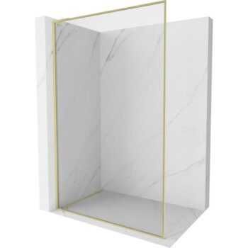 MEXEN/S - Kyoto-XF L Sprchová zástena WALK-IN s rámom 50 x 202, transparent 10 mm, zlato kefovaná 800-050-174-55-00-XF